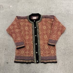 Vintage Women Norwear Nordic Button Down Cardigan Sweater Size Large